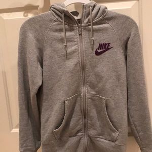 Grey Nike Zip-Up Hoodie
